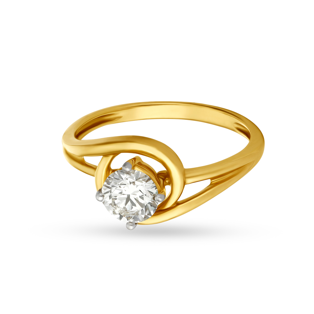 Enchanting Swirling Solitaire Ring,,hi-res image number null