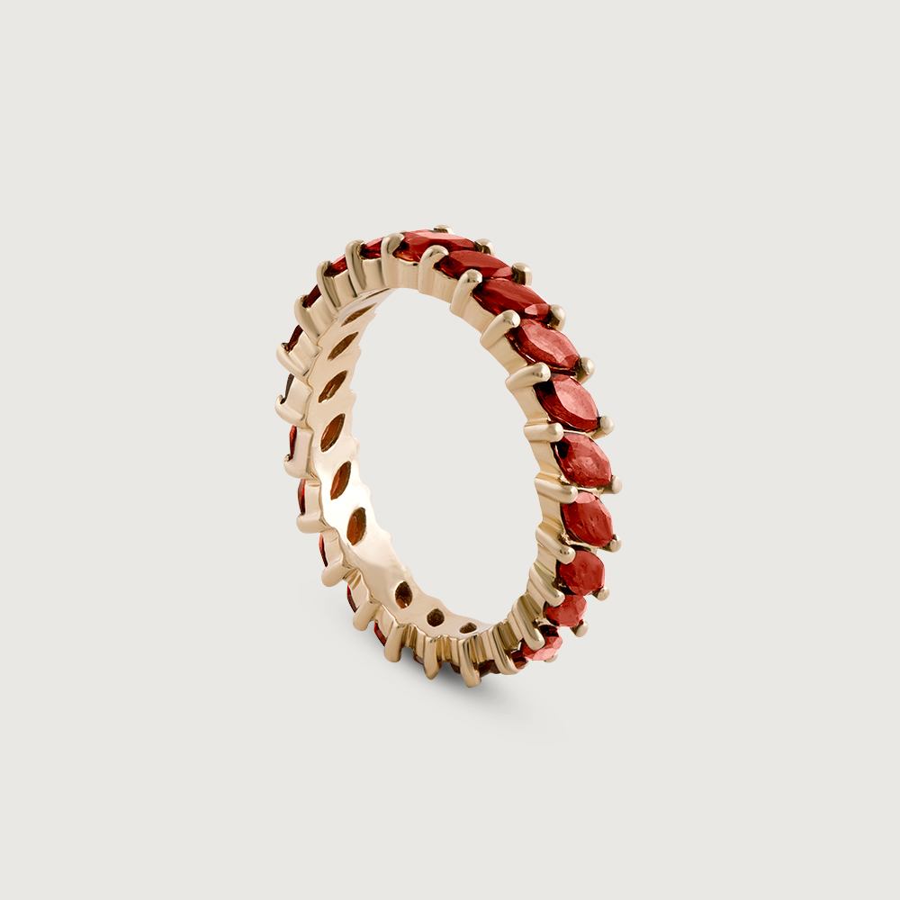 Sophisticated Red Garnet & Gold Ring,,hi-res image number null