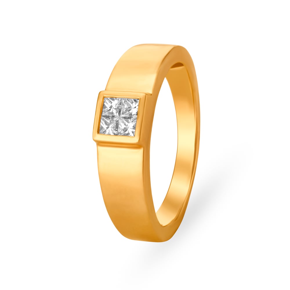 Magnetic 18 Karat Yellow Gold And Diamond Finger Ring