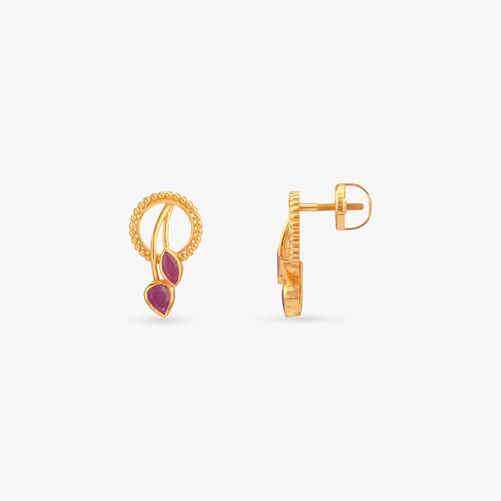 Curvy Chic Ruby Stud Earrings,,hi-res image number null