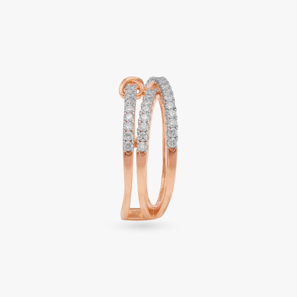 Sculpted Crossover Diamond  Ring,,hi-res image number null