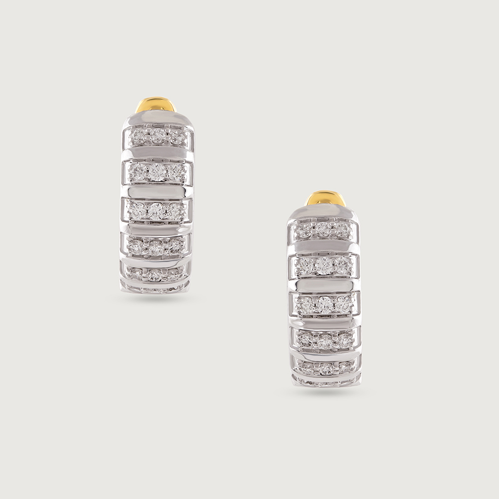 Luxe Shine Gold & Diamond Hoop Earrings,,hi-res image number null