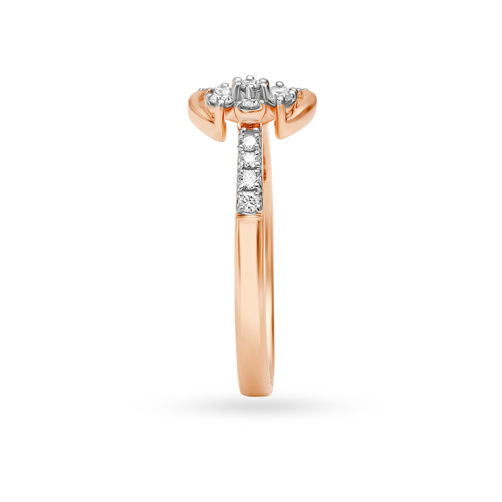Dainty Floral Rose Gold Finger Ring