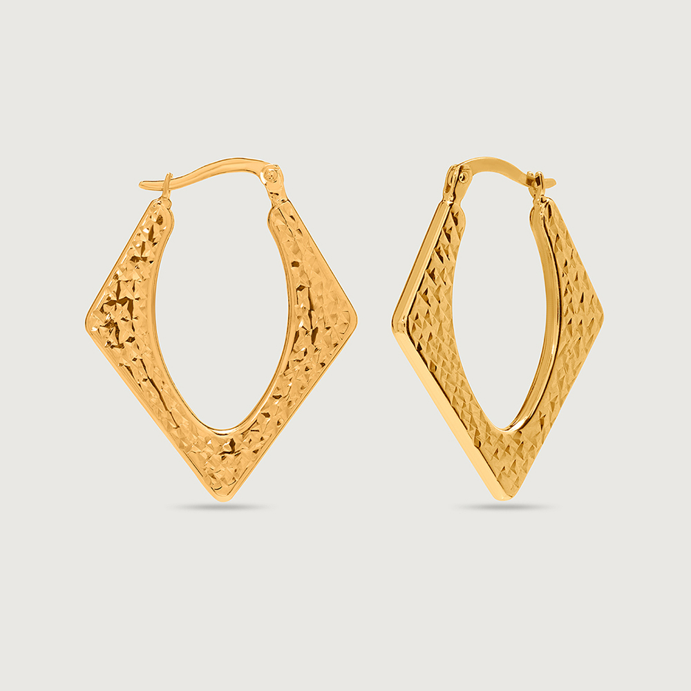Angular Artistry 18KT Gold Hoop Earrings,,hi-res image number null