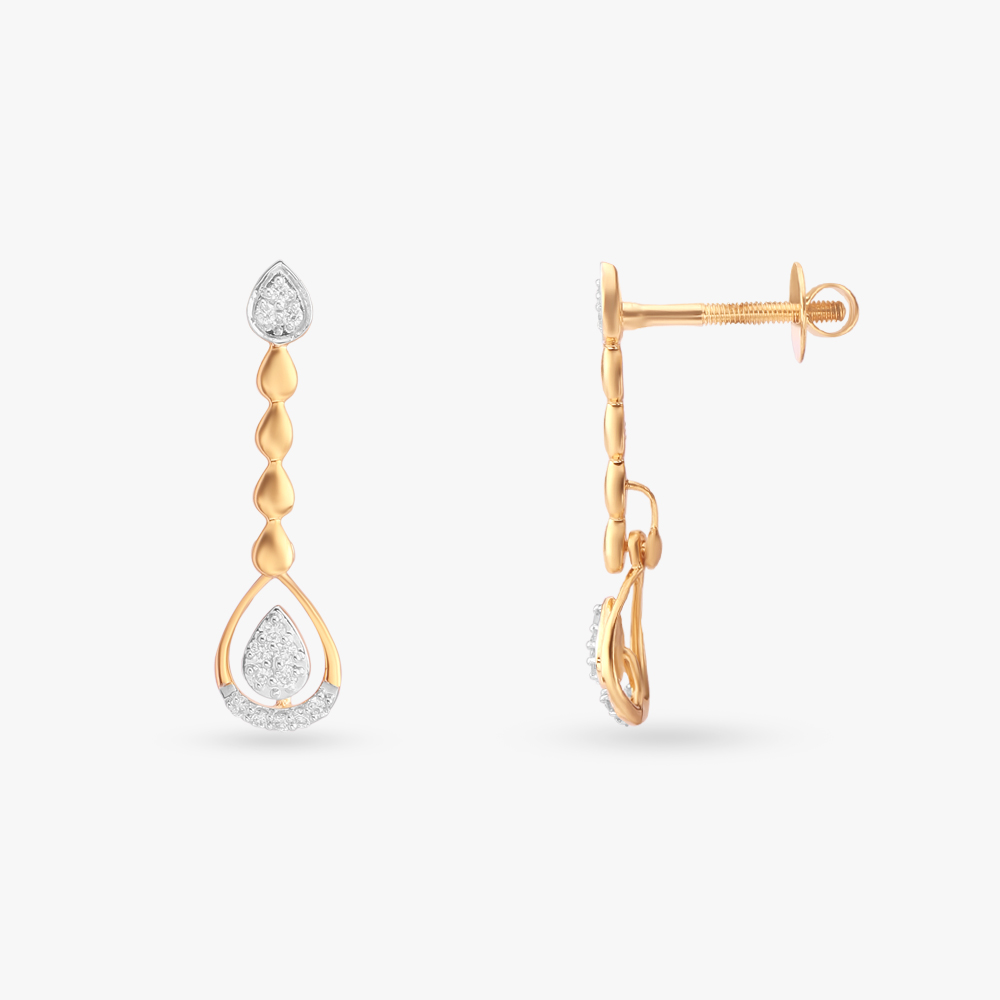 Teardrop Elegance Diamond Drop Earrings,,hi-res image number null