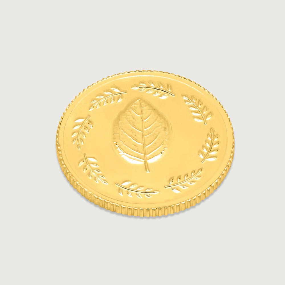 10 GM 24 Karat Tulsi Leaf Gold Coin,,hi-res image number null