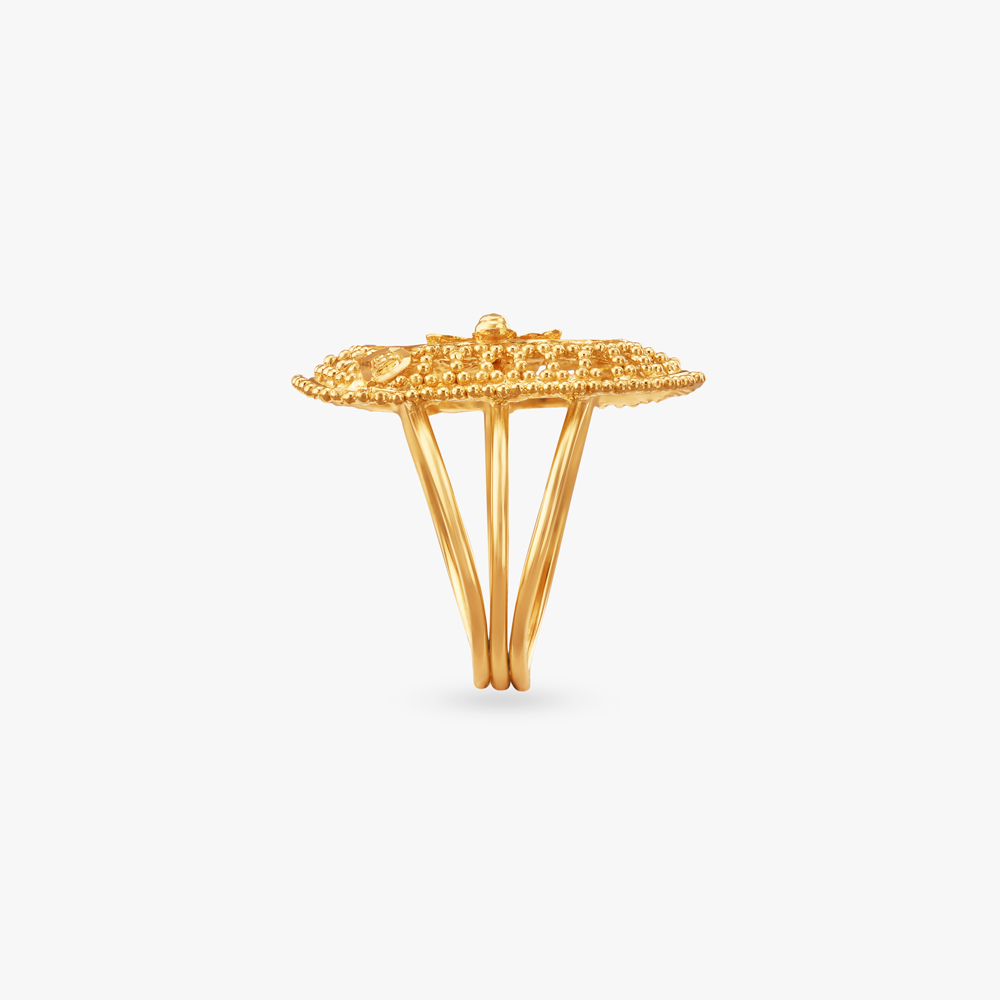 Regal Floral Gold Ring,,hi-res image number null