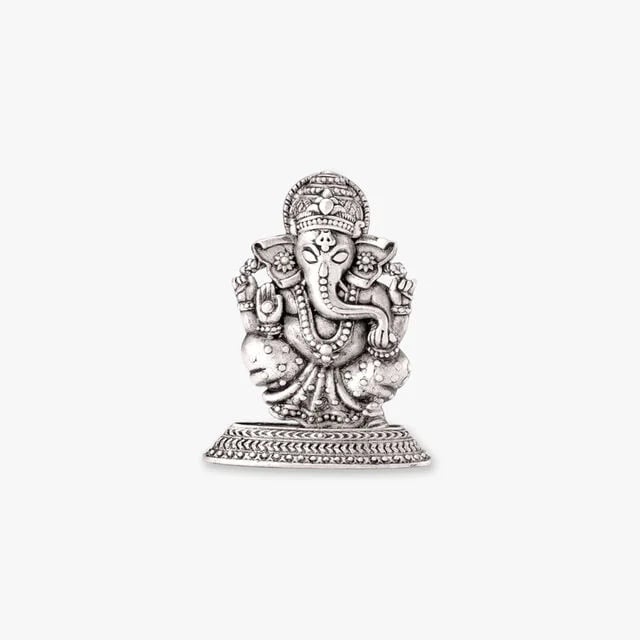 Auspicious Ganesha and Lakshmi Silver Idol,,hi-res image number null
