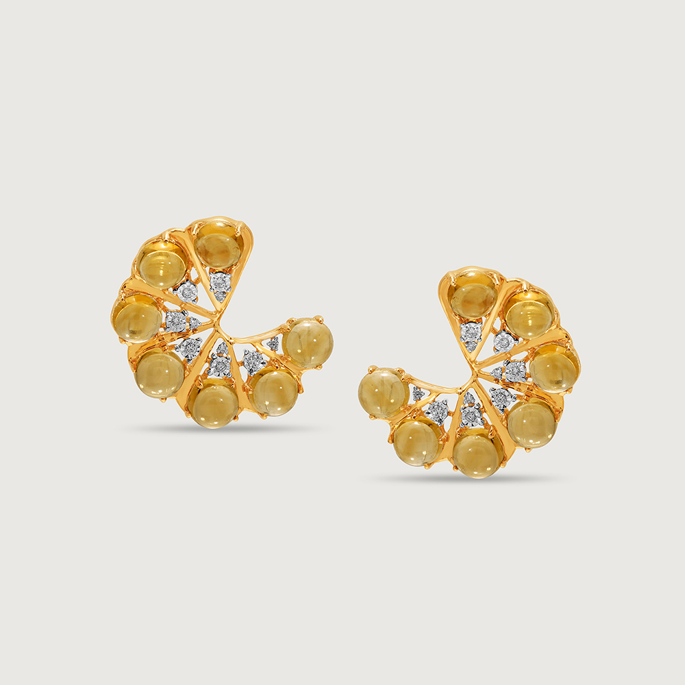Couture Crystal 14KT Diamond & Citrine Stud Earrings,,hi-res image number null