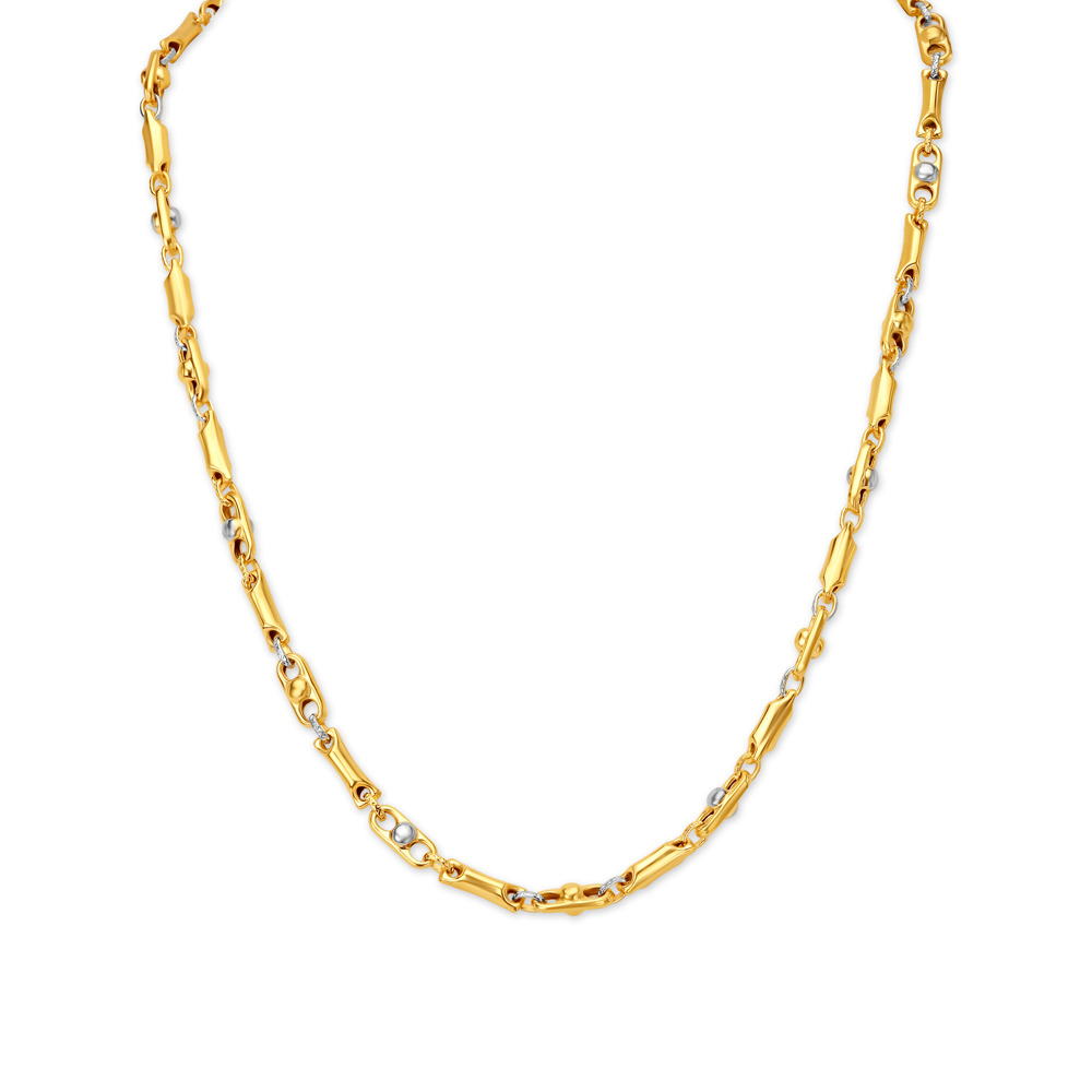 Artistic Design Dual Tone Gold Chain For Men