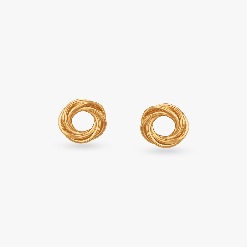 Knot Flow Gold Pendant and Earring Set,,hi-res image number null