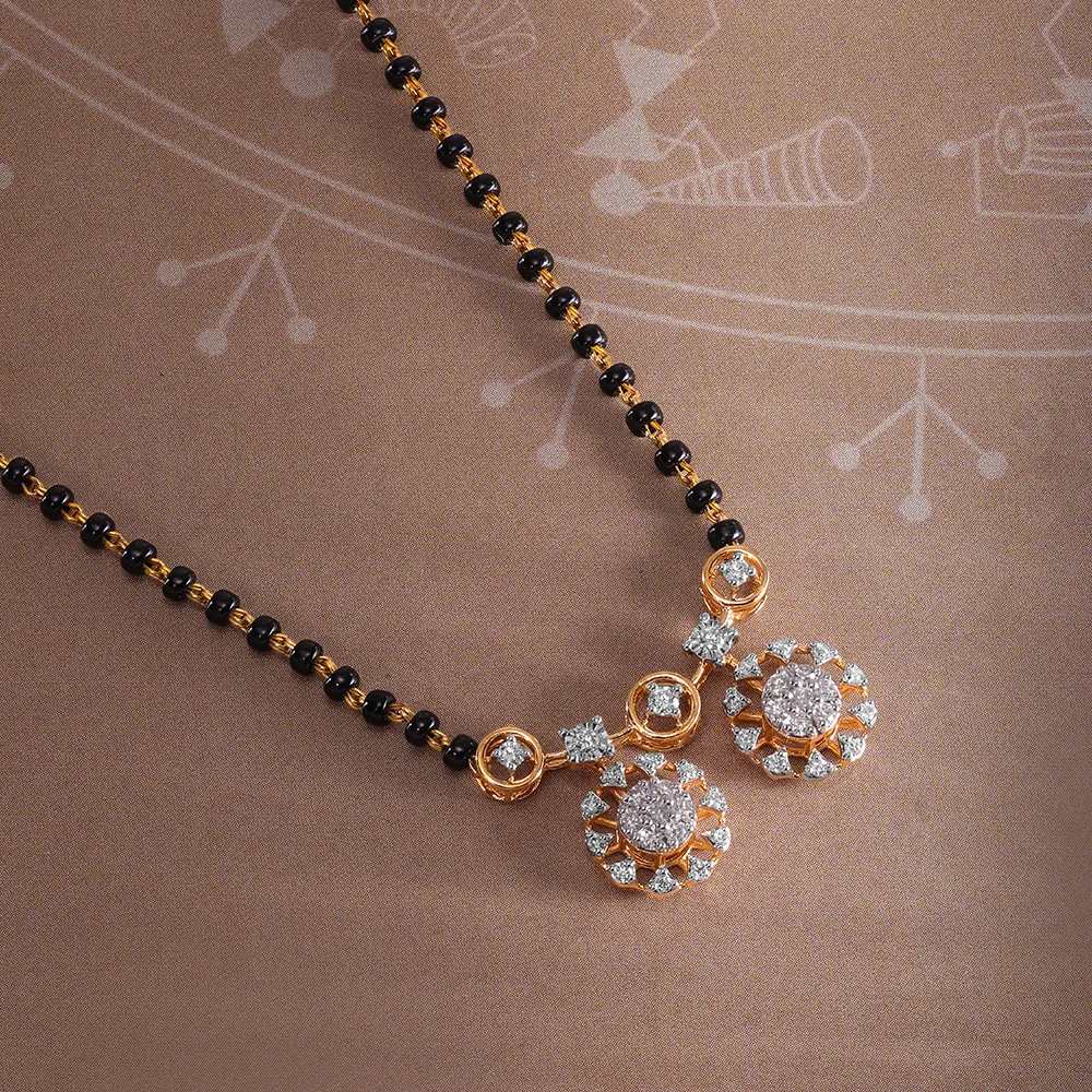 Glowing Grace 18 Kt Gold and Diamond Vati Mangalsutra,,hi-res image number null