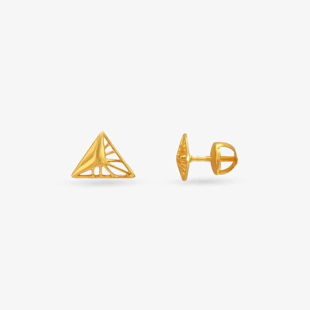 Prism Rays Gold Stud Earrings,,hi-res image number null