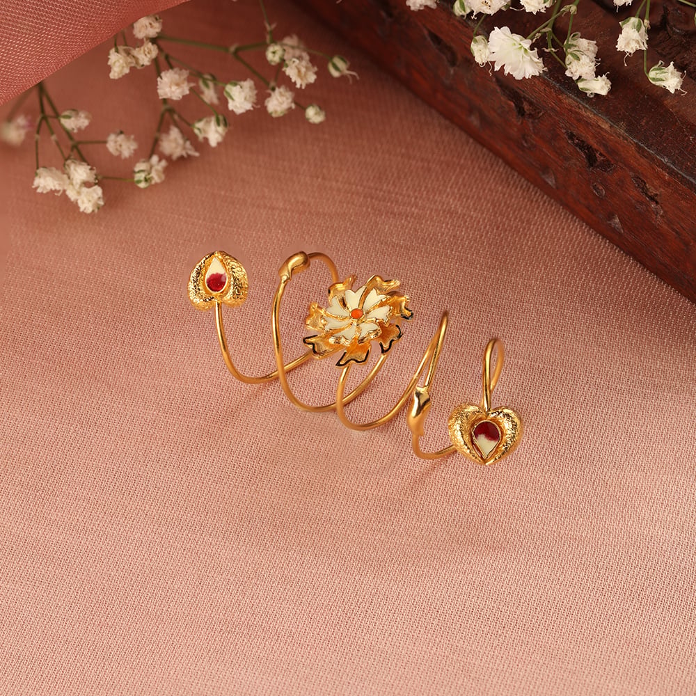 Temple Design Inspired Gold Finger Ring,,hi-res image number null