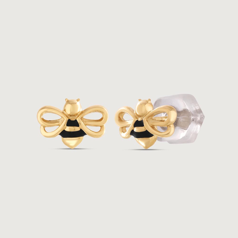 Buddy Bee Gold Stud Earrings,,hi-res image number null