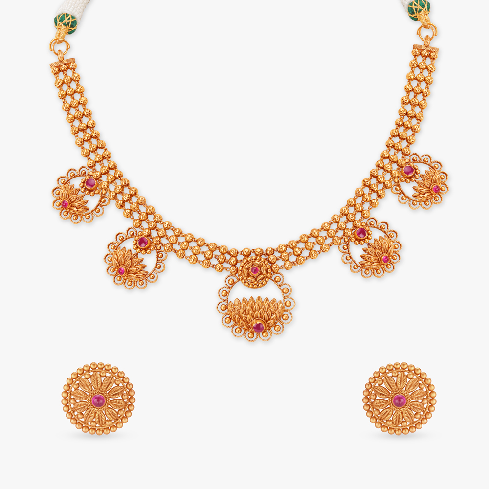 Opulent Floral Necklace Set,,hi-res image number null
