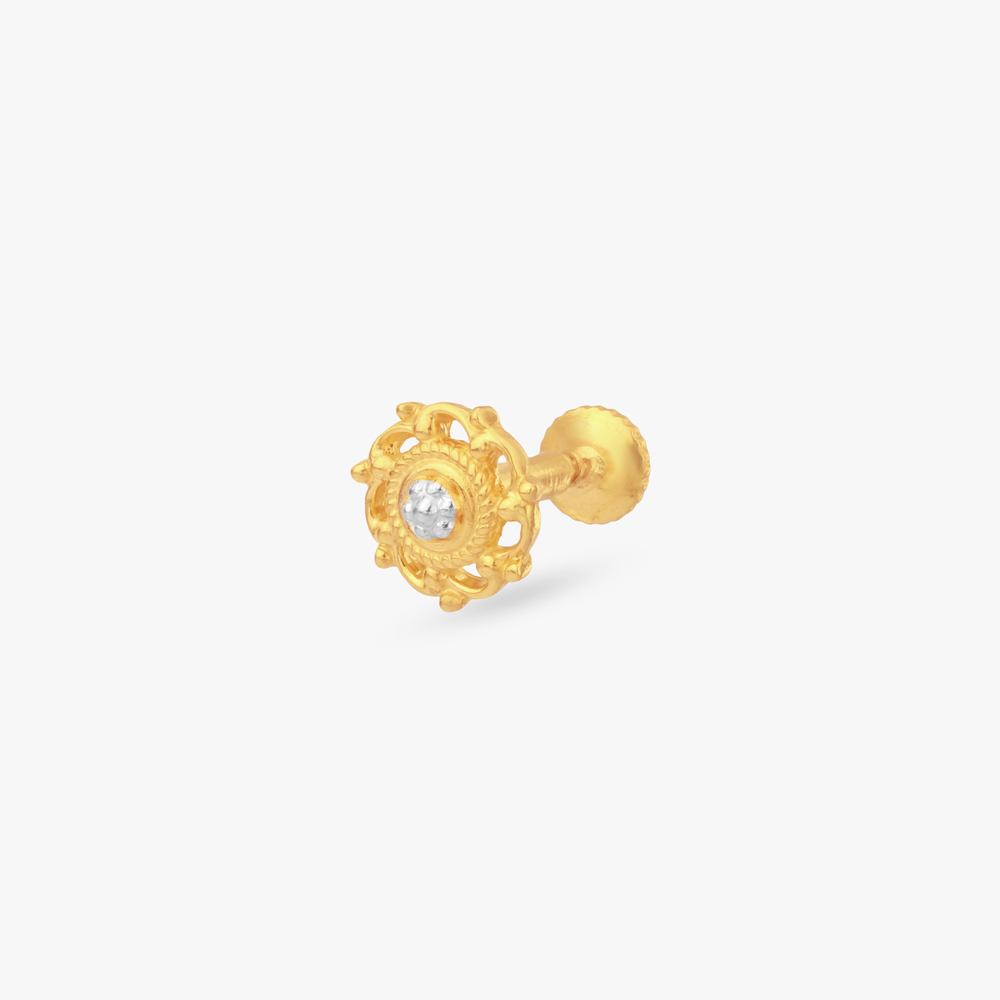 

Woven Bloom Gold Nose Pin