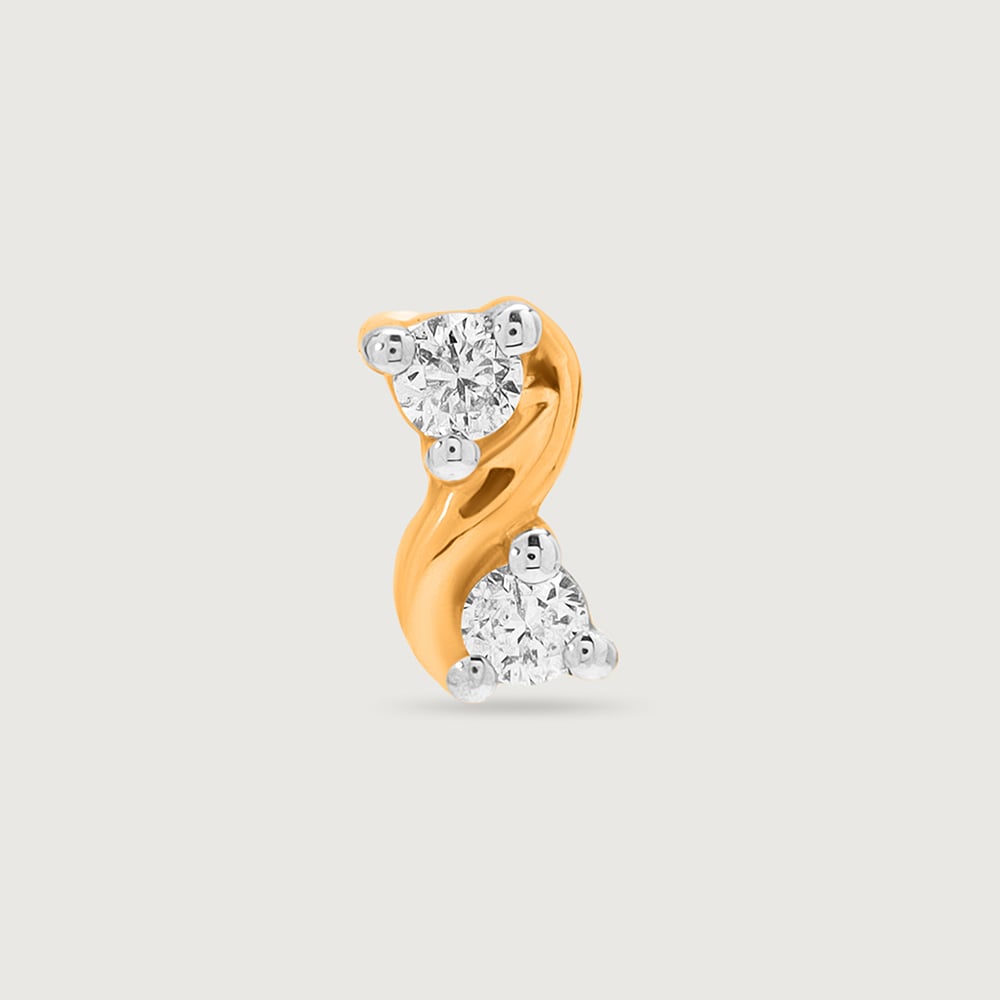 14KT Yellow Gold Diamond Nose Pin,,hi-res image number null