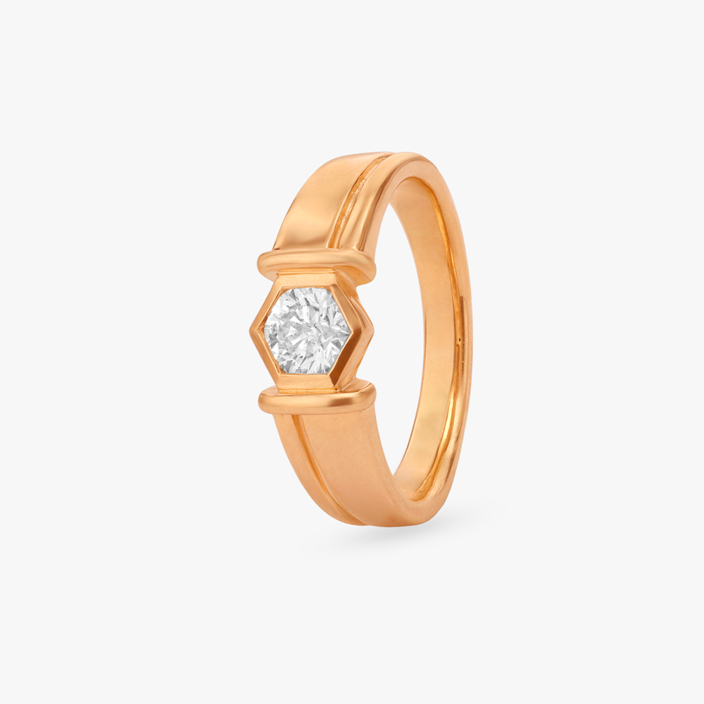 

Bold Frame Solitaire Ring for Men