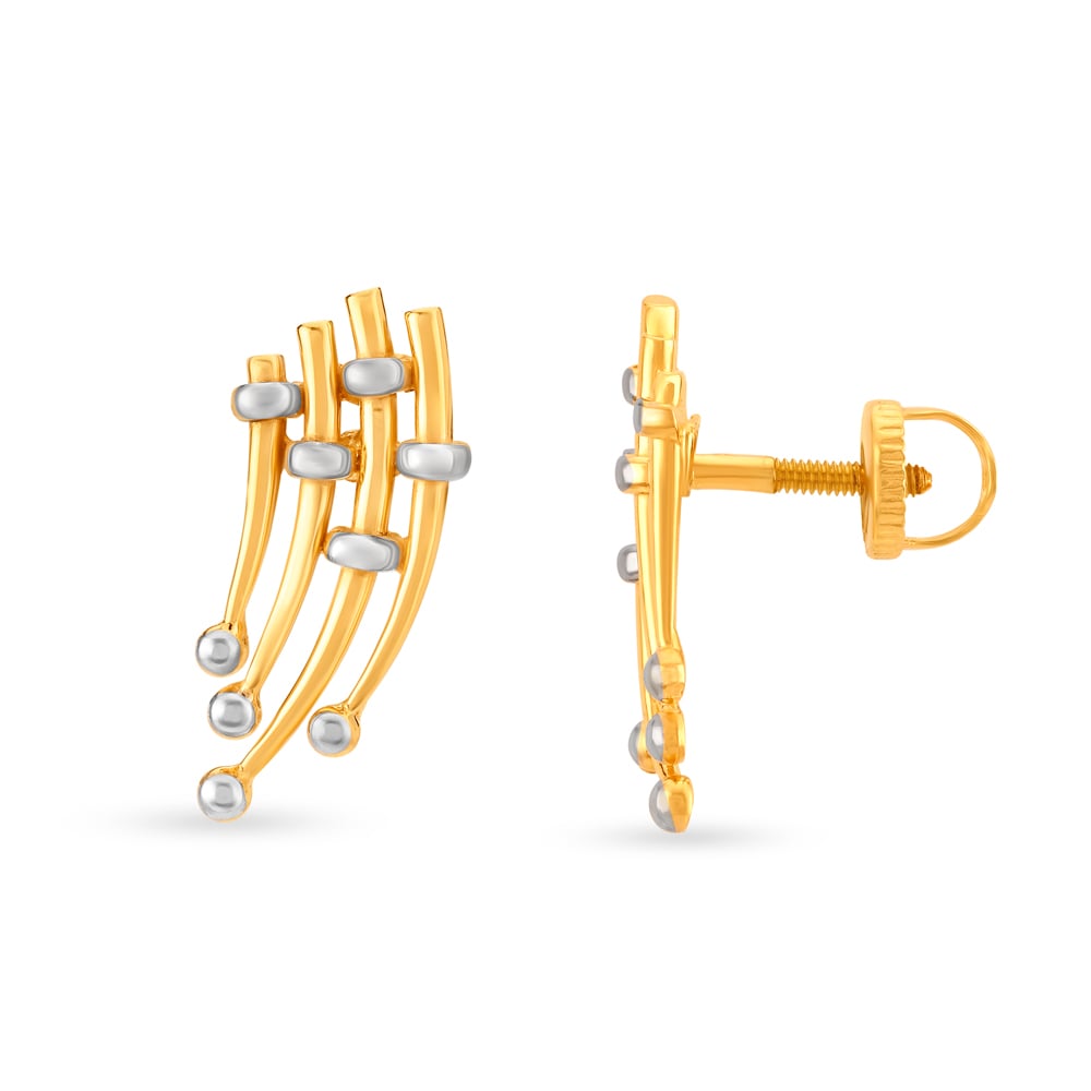 Voguish Rhodium Gold Stud Earrings,,hi-res image number null