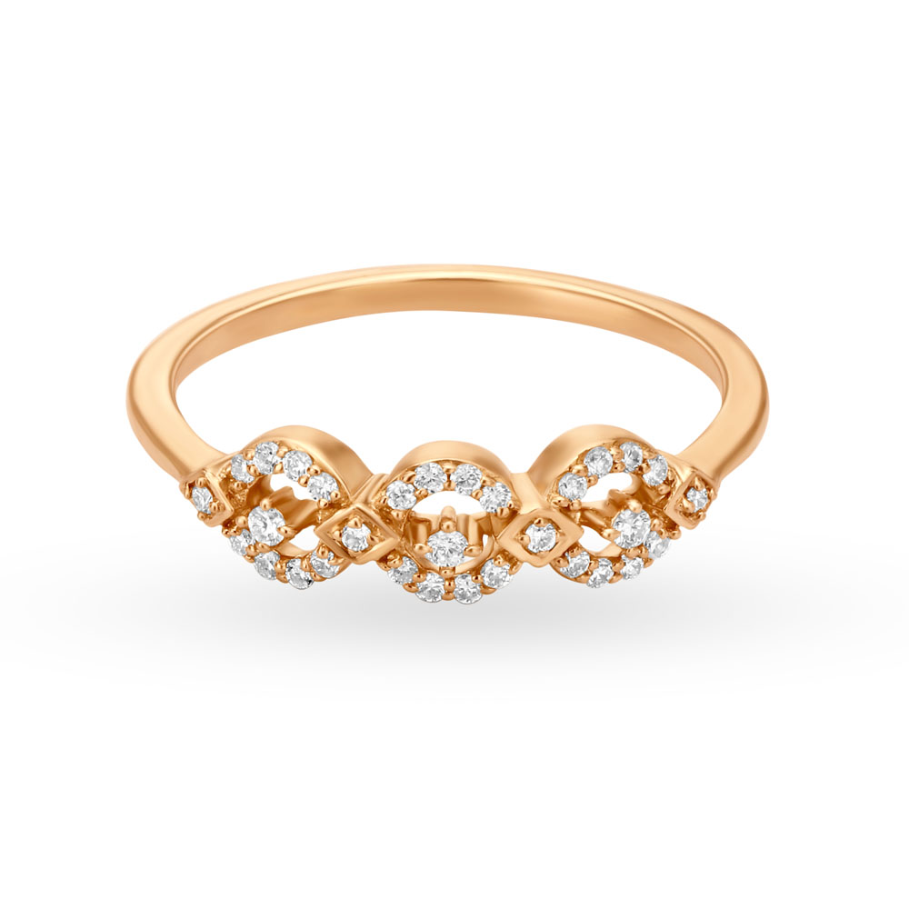 Enchanting 18 Karat Rose Gold Interlocking Design Ring,,hi-res image number null