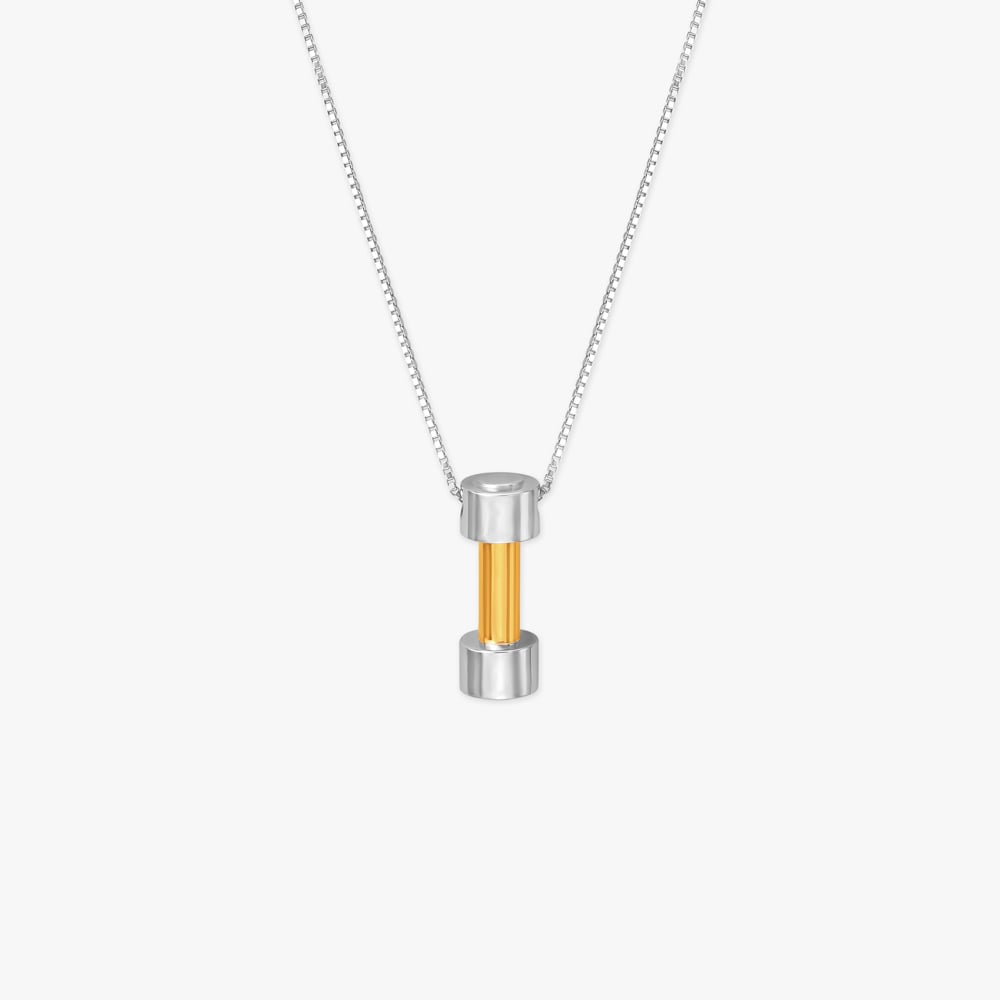 Stylish Dumbbell Pendant with Chain for Men