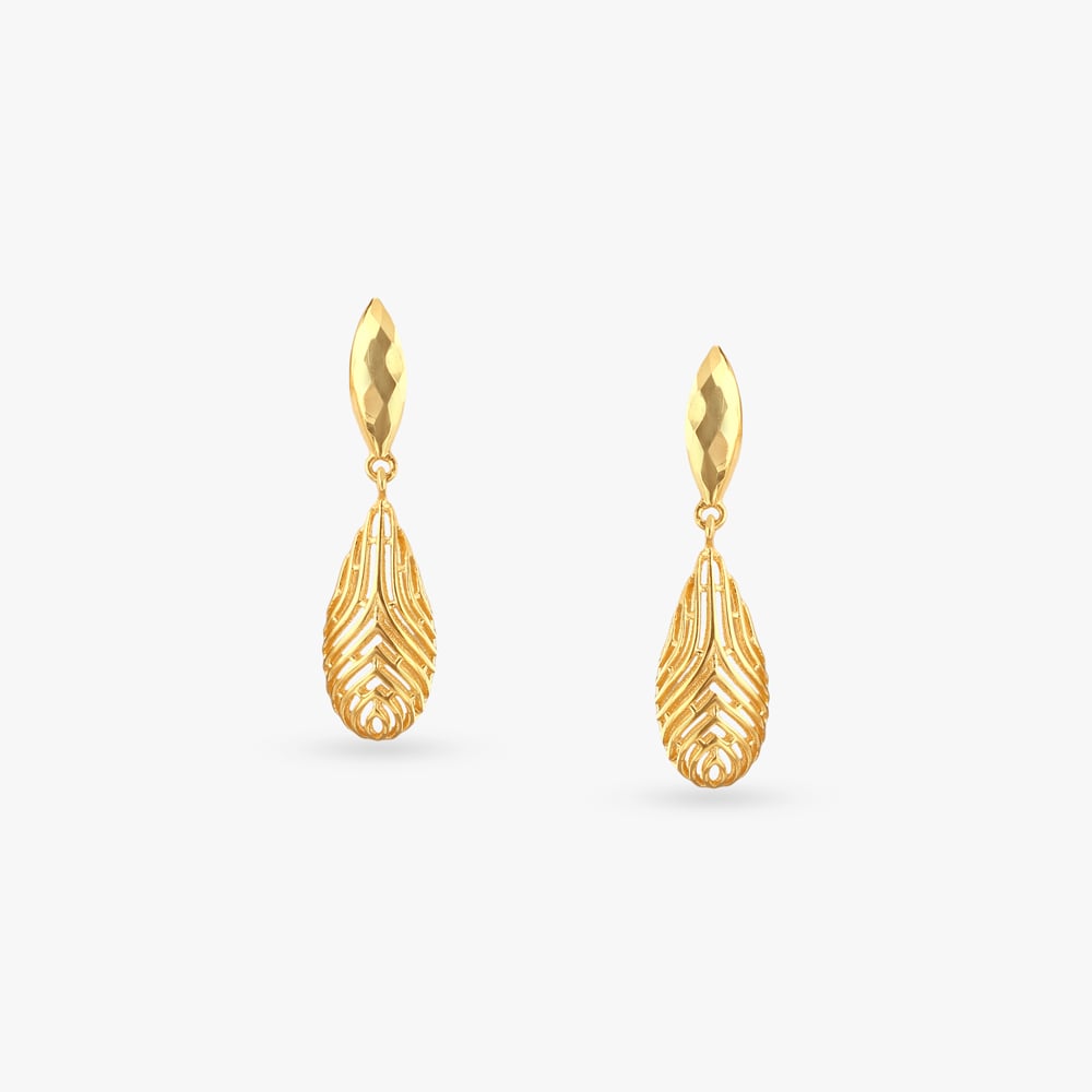 

Stylish Teardrop Gold Drop Earrings