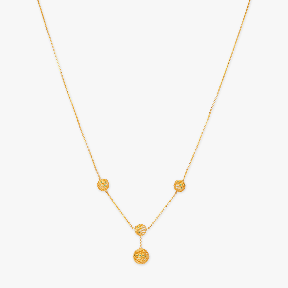Regal Orb Gold Pendant with Chain,,hi-res image number null