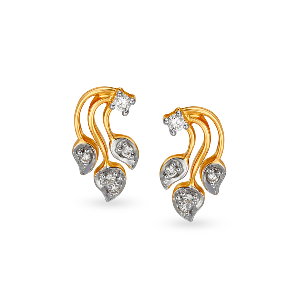 Petal Path Diamond Stud Earrings,,hi-res image number null