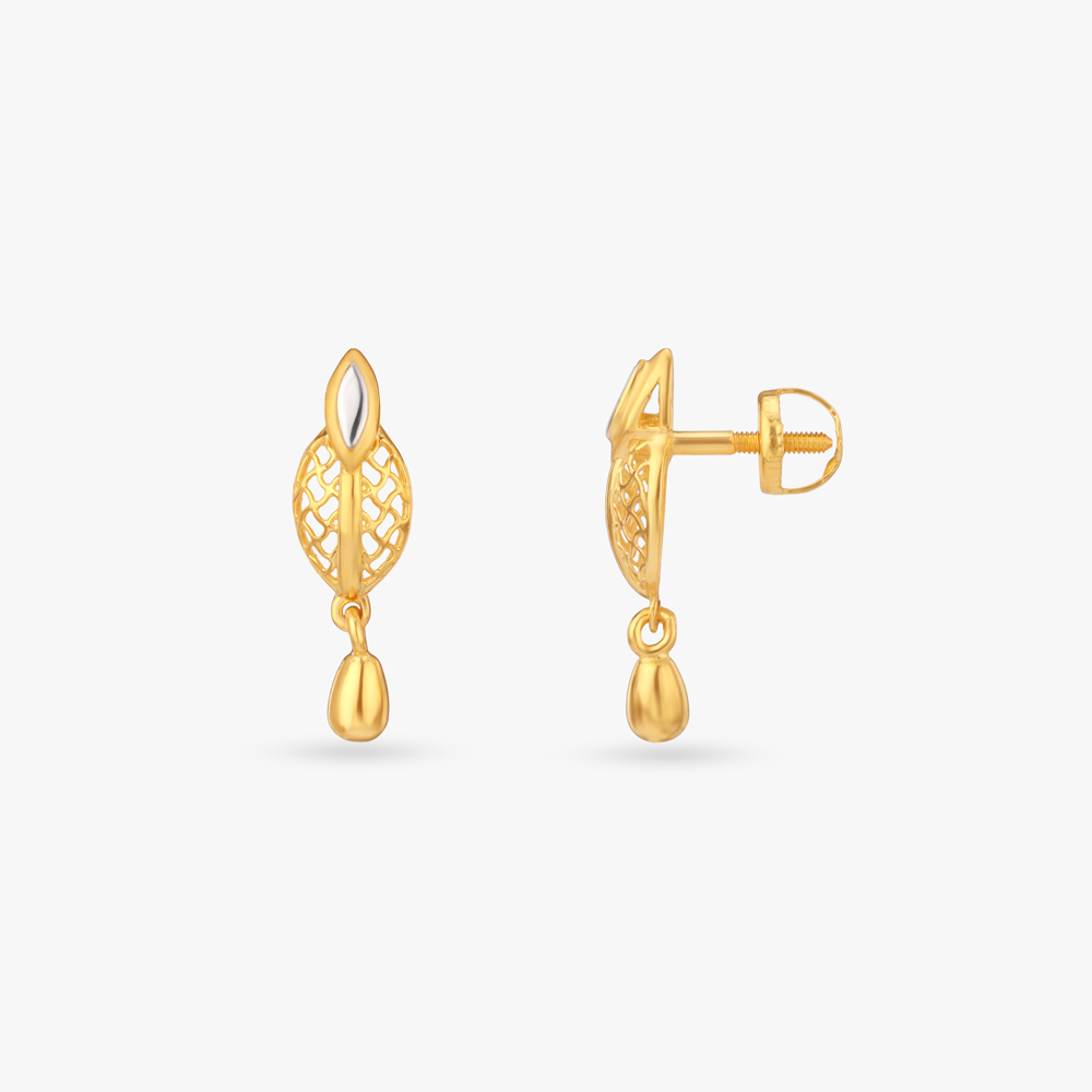 Lattice Teardrop Gold Drop Earrings,,hi-res image number null