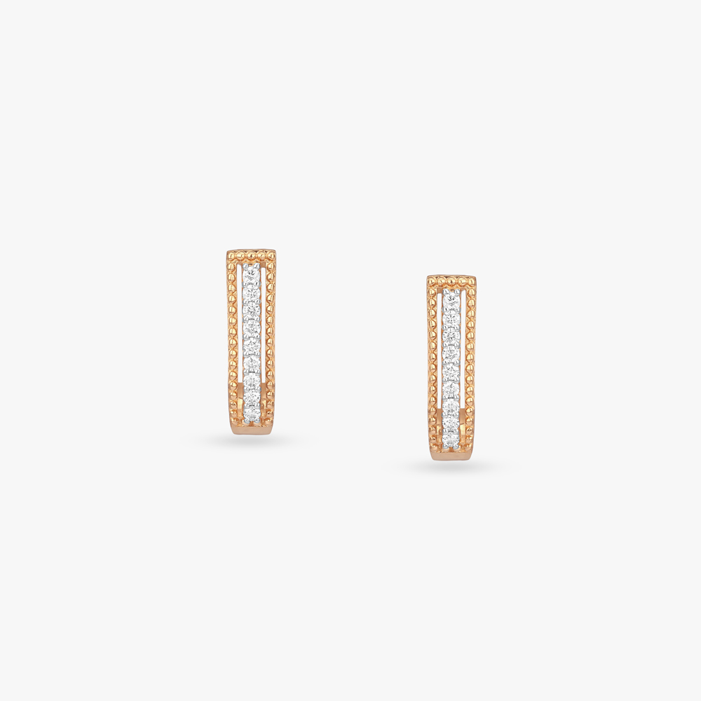 Slender Frame Diamond Hoop Earrings,,hi-res image number null