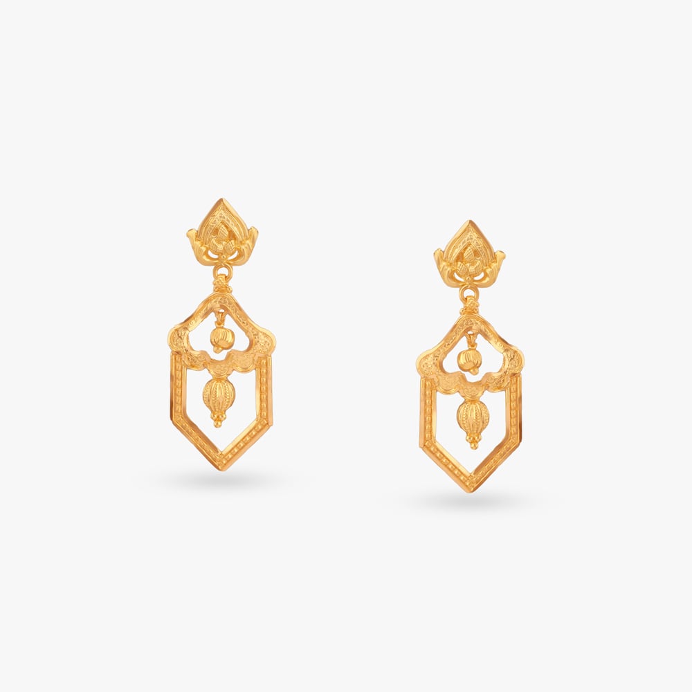 

Angular Elegance Gold Drop Earrings