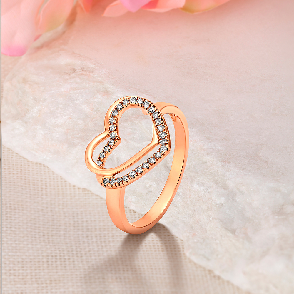 Assured 18 Karat Rose Gold And Diamond Finger Ring