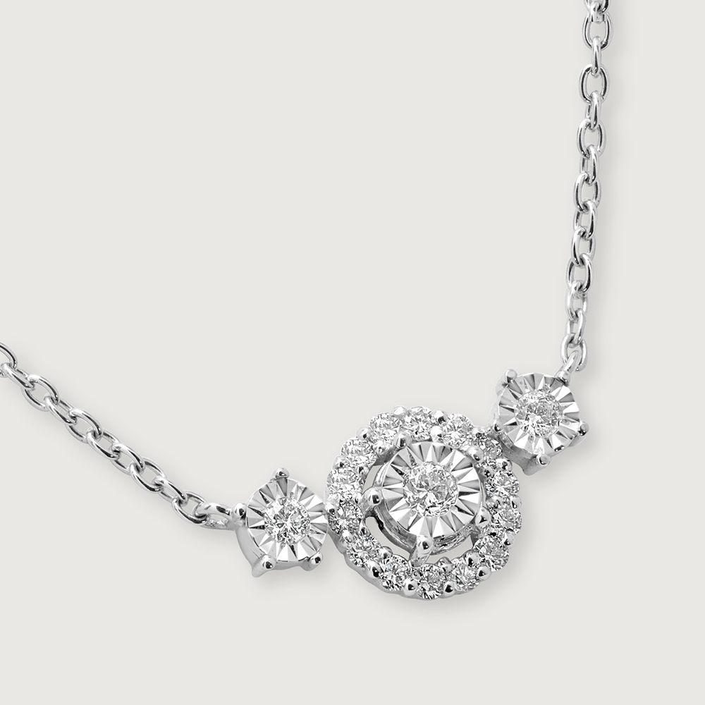 Radiant Trio 18KT Diamond Chain with Pendant,,hi-res image number null
