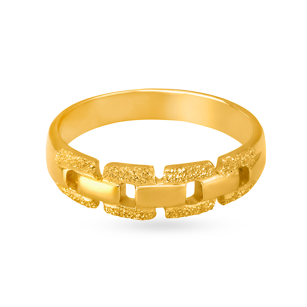 Modern 22 Karat Gold Chain Link Ring,,hi-res image number null