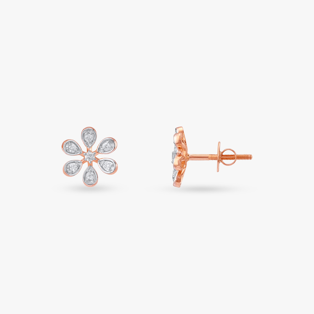 Petal Bloom Diamond Stud Earrings,,hi-res image number null