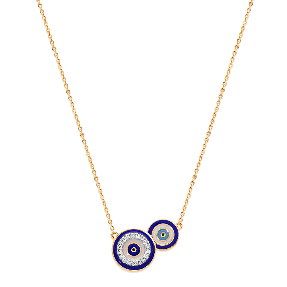 14KT Yellow Gold Divine Protection Diamond Necklace,,hi-res image number null
