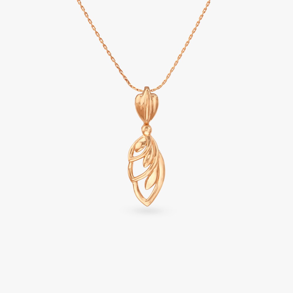Fluid Petal Gold Pendant and Earring Set,,hi-res image number null