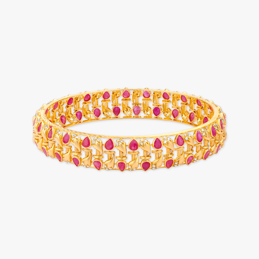 Petal Relay Gold Bangles,,hi-res image number null