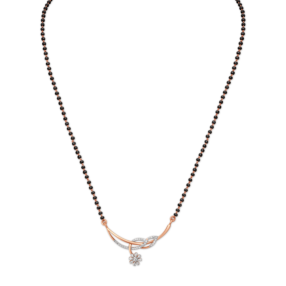 Voguish Floral Motif Diamond Mangalsutra,,hi-res image number null