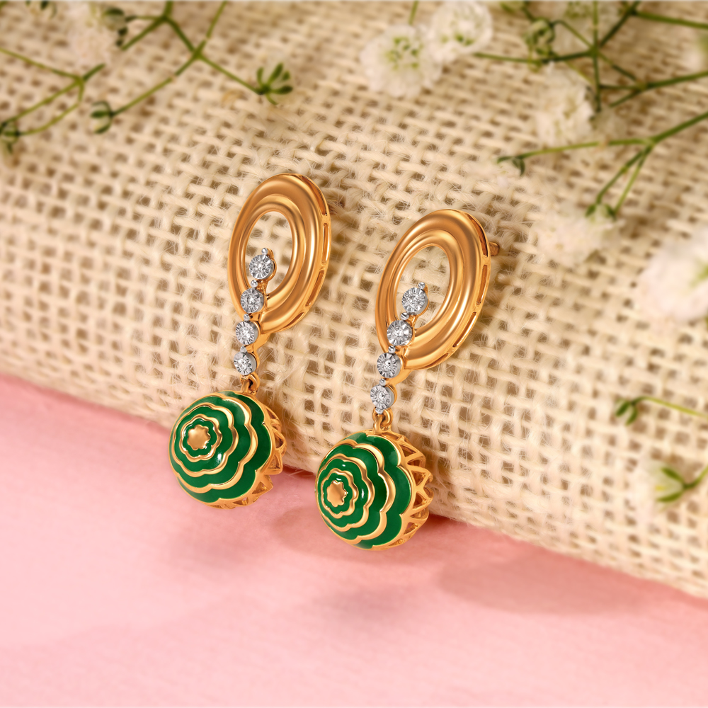 Verdant Joy Diamond Drop Earrings