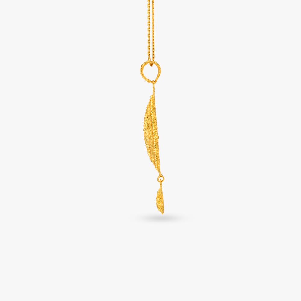 Intriguing Gold Pendant and Earrings Set,,hi-res image number null