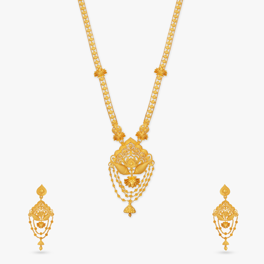 Flared Scallop Gold Necklace Set,,hi-res image number null