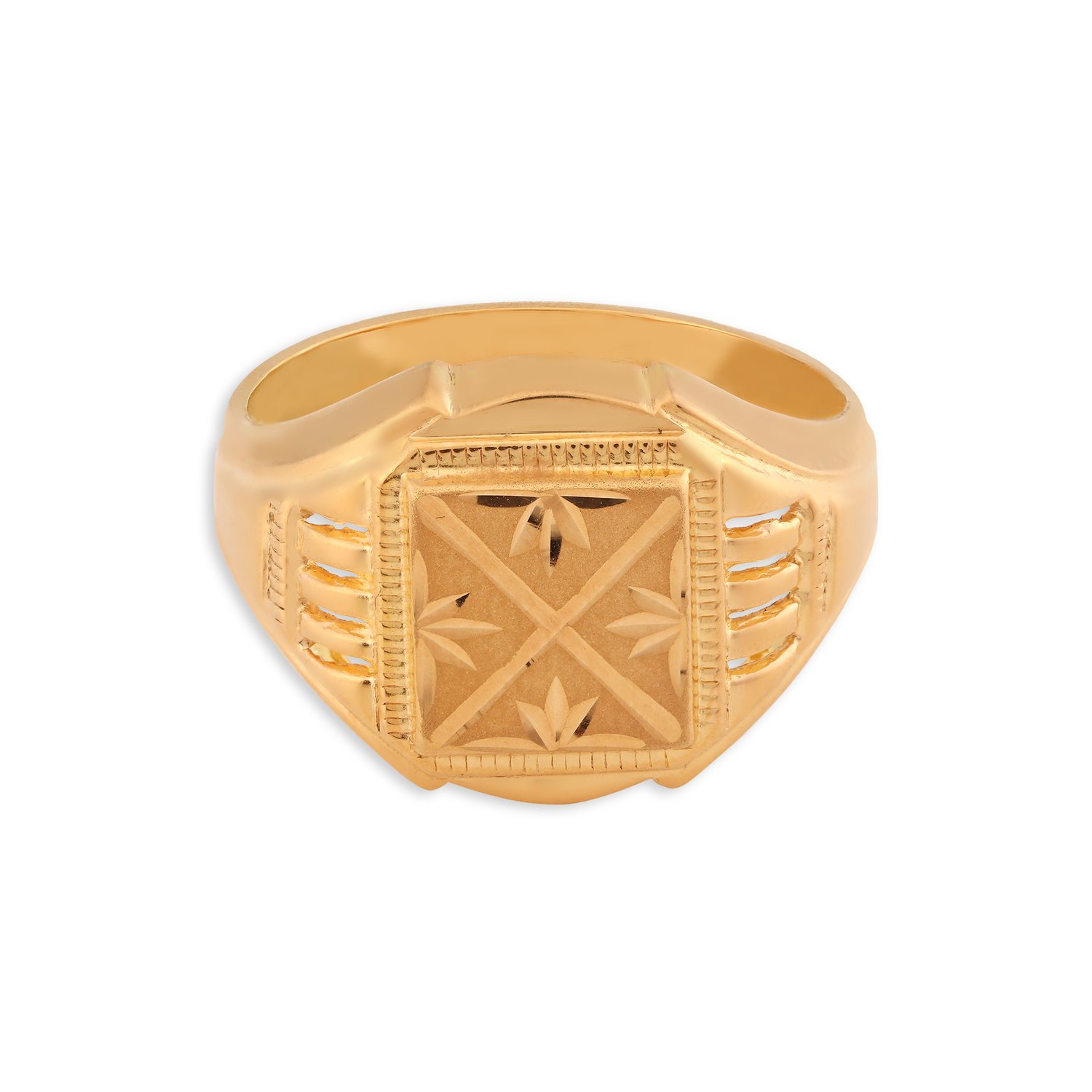 Stately 22 Karat Yellow Gold Floral Ring,,hi-res image number null