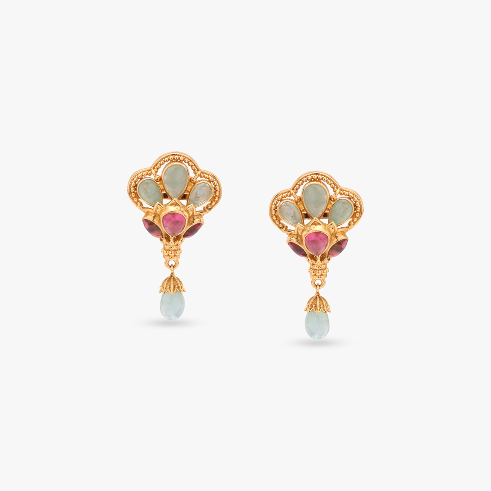 Floral Drape Gold Necklace Set,,hi-res image number null