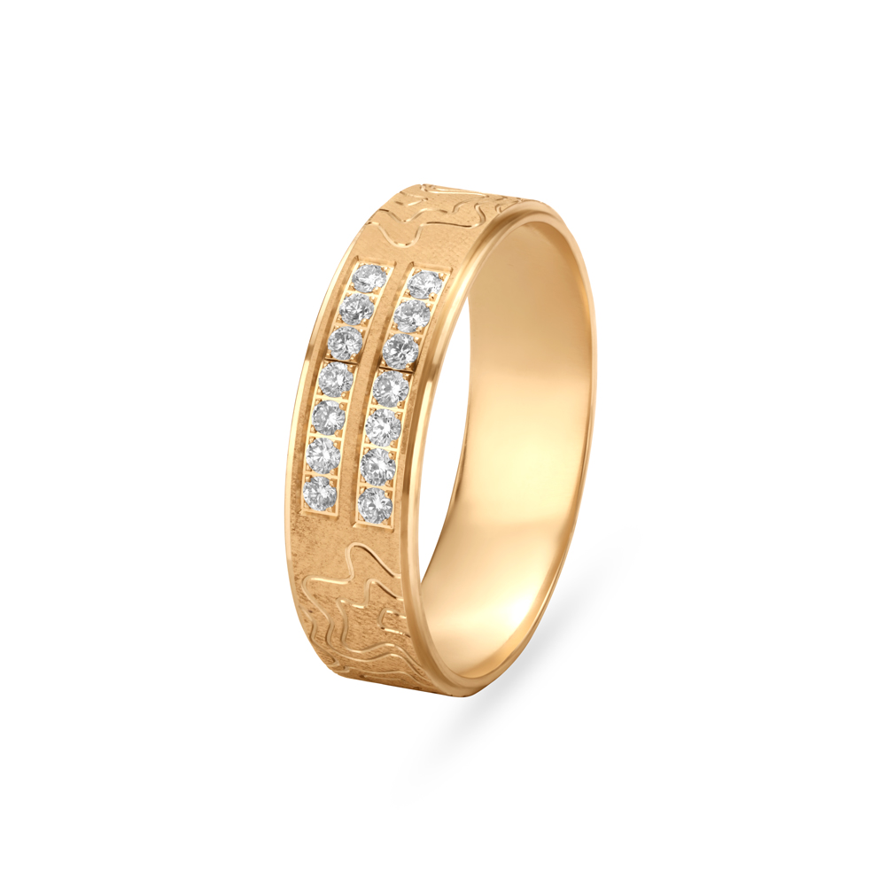 

Dual Row Diamond Finger Ring