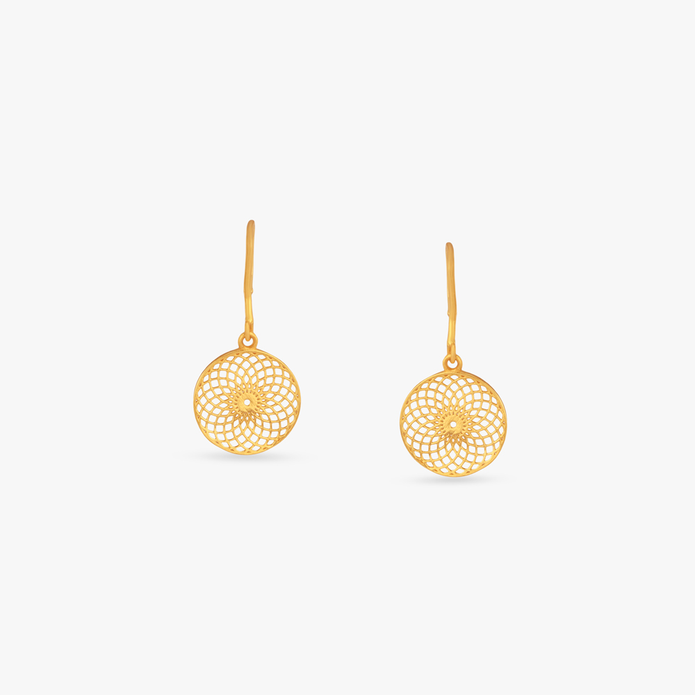 Bloom Mesh Gold Hoop Earrings,,hi-res image number null