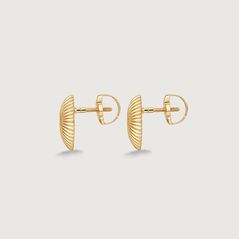 Radiant Disc Gold Stud Earrings,,hi-res image number null