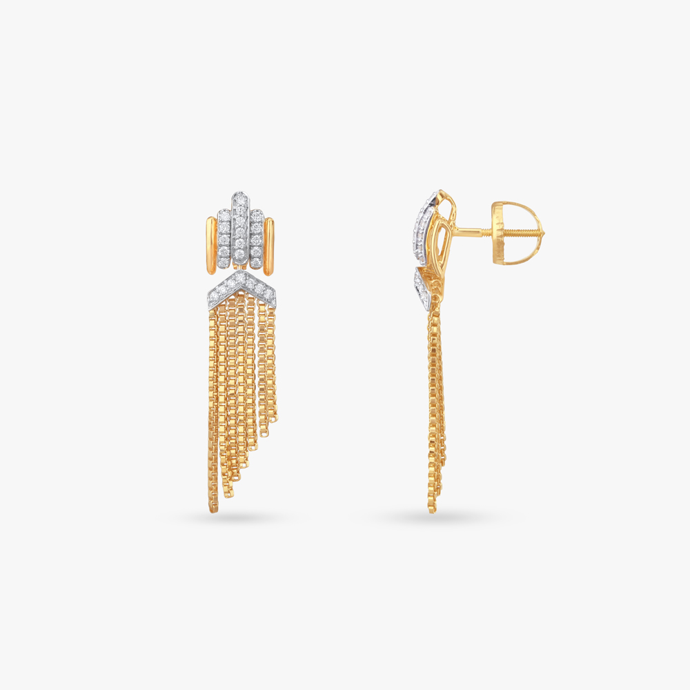 Glamourous Fringe Diamond Drop Earrings,,hi-res image number null