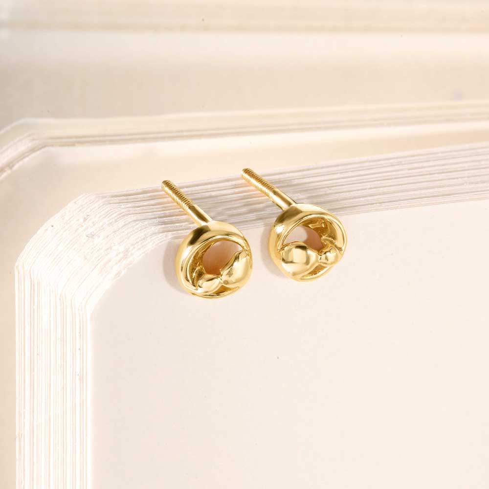 Swirl Muse Gold Stud Earrings,,hi-res image number null